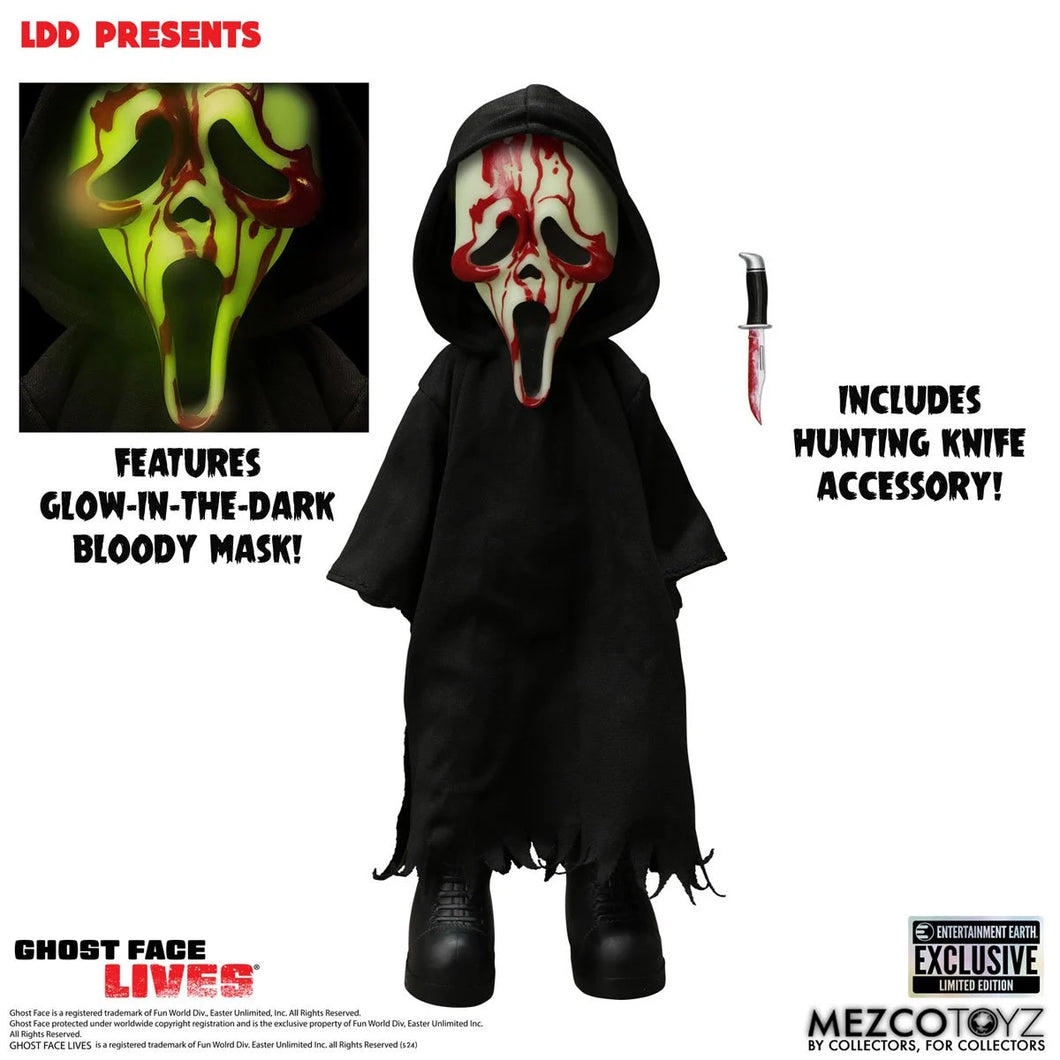 LDD Present Ghost Face Bloody Glow-in-the-Dark Edition 10-Inch Doll - Entertainment Earth Exclusive